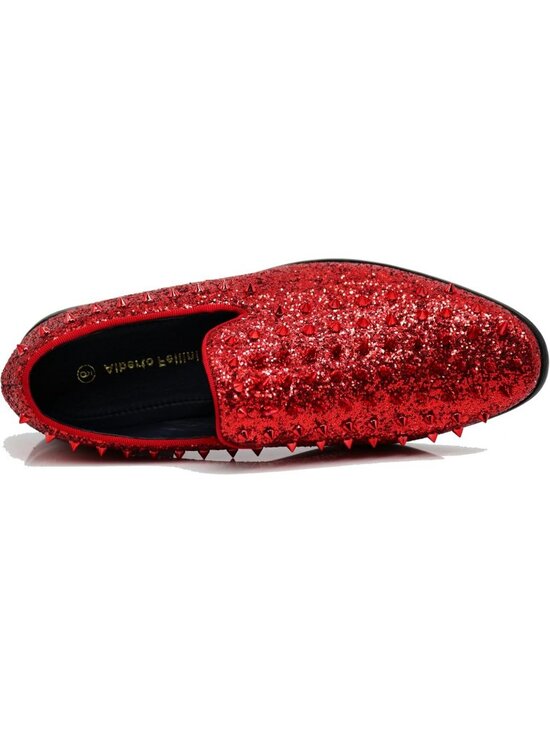 Enzo Romeo Men\'s Red Rubber Sole Vintage Loafers Slip On Classic Tuxedo Shoes main image 6